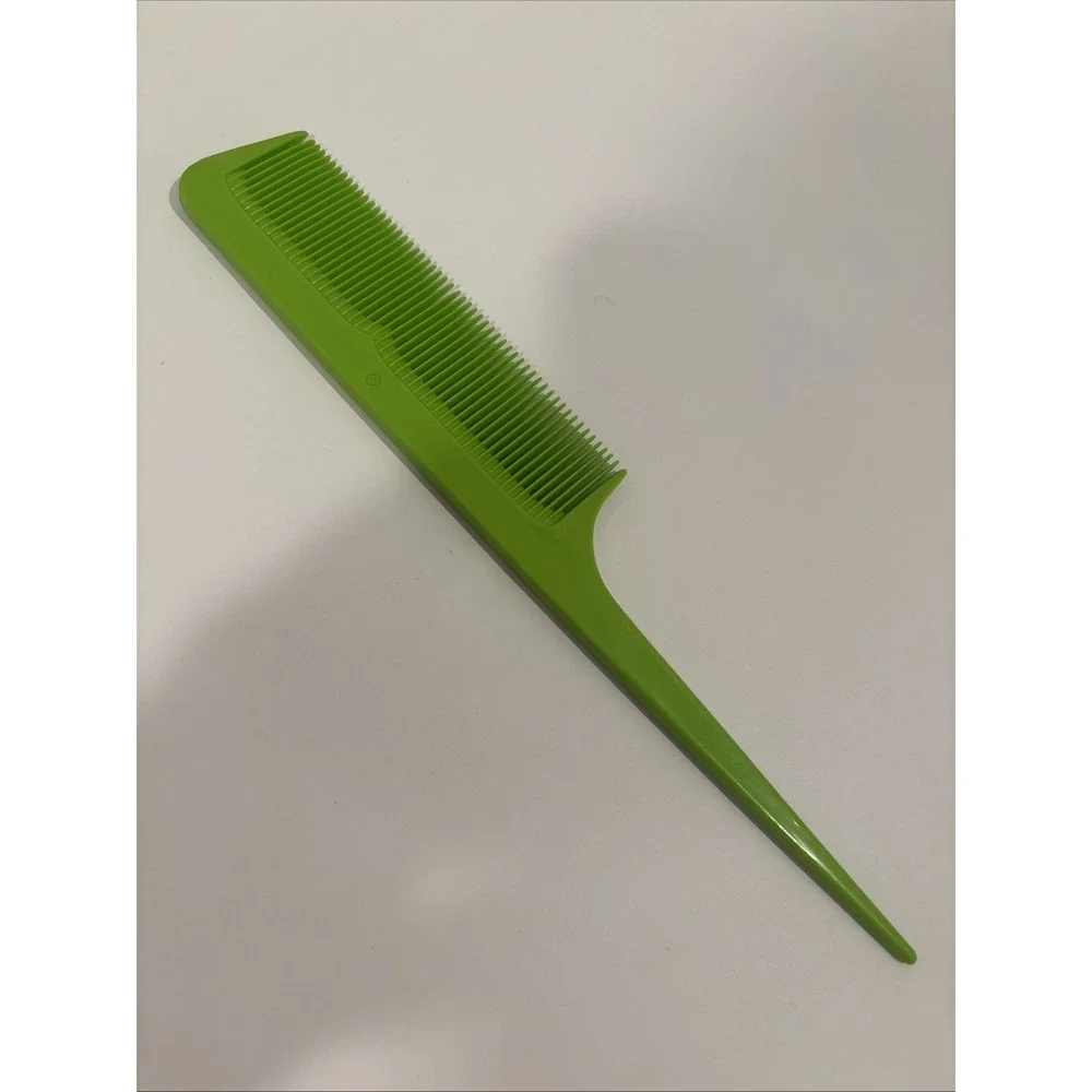 Vintage Lime Green PRO 1180 Made In USA Rat Tail Comb Plastic